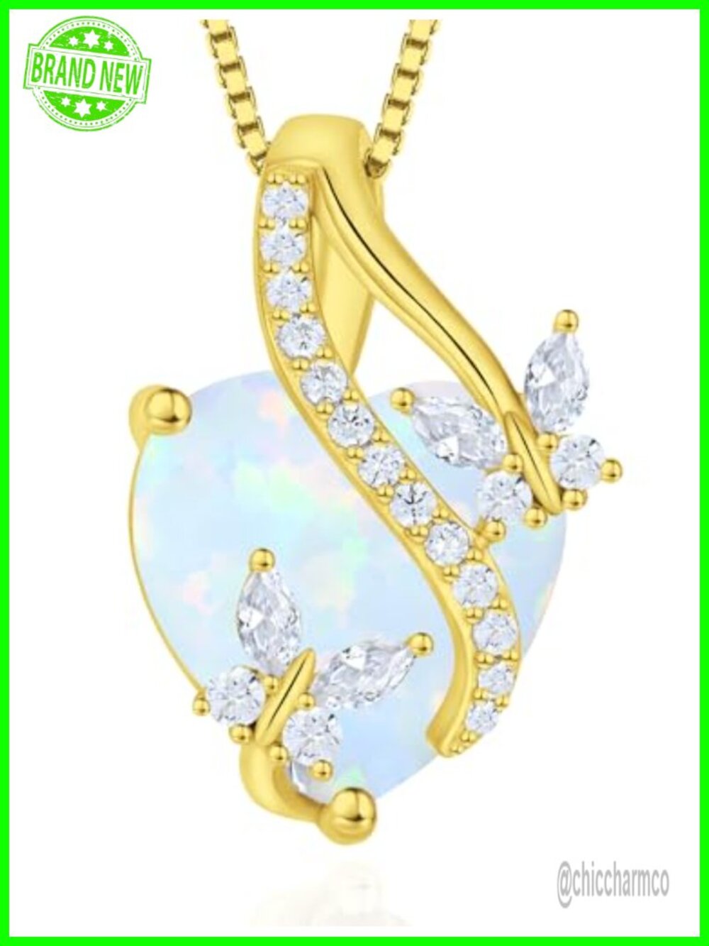 Sterling Silver Butterfly Infinity Heart Pendant Necklace 14k Yellow Gold Plated